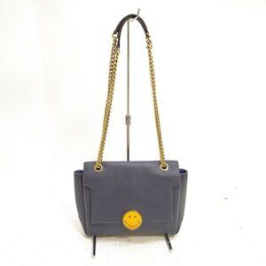 Anya Hindmarch Shoulder Bag Navy Blue Leather 3290565